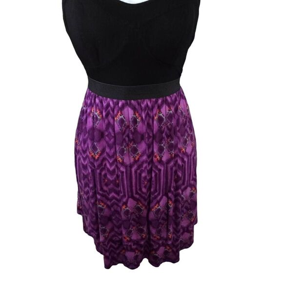 ELLE BLACK & PURPLE DRESS SZ.L EUC - Picture 3 of 6